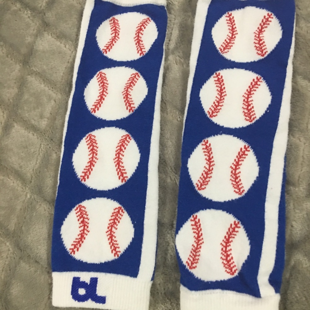 Baseball baby leggings/ leg warmers